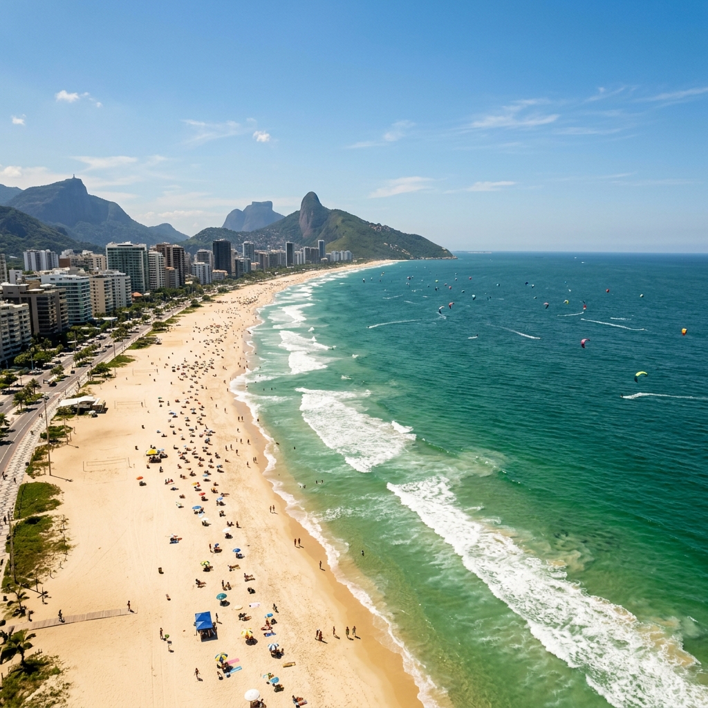 Praia da Barra da Tijuca: A Imensidão Iluminada da Zona Oeste